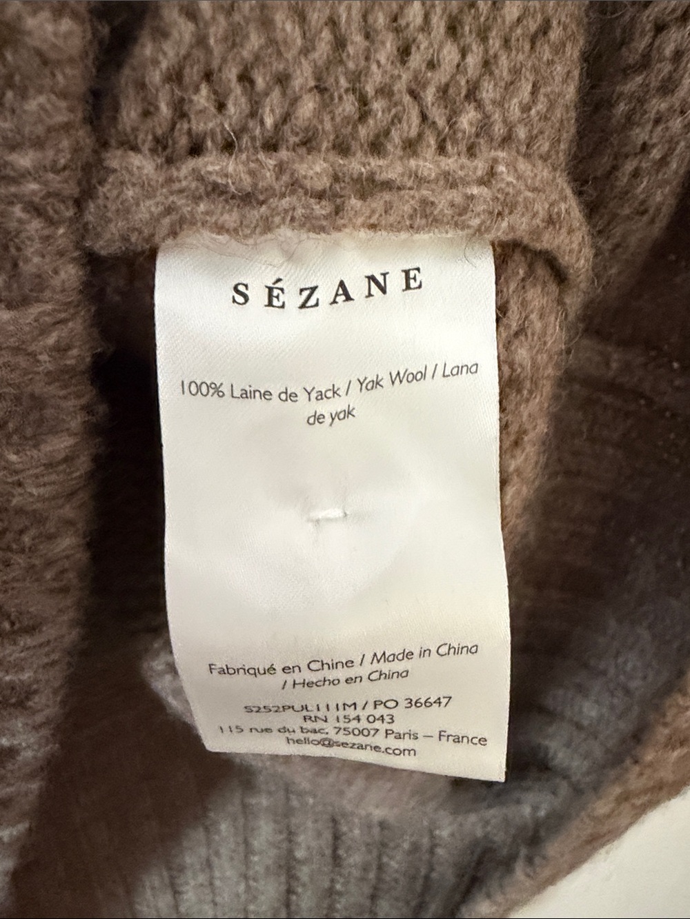 Sezane Dylan Jumper in Dark Taupe Size M - Picture 5 of 5
